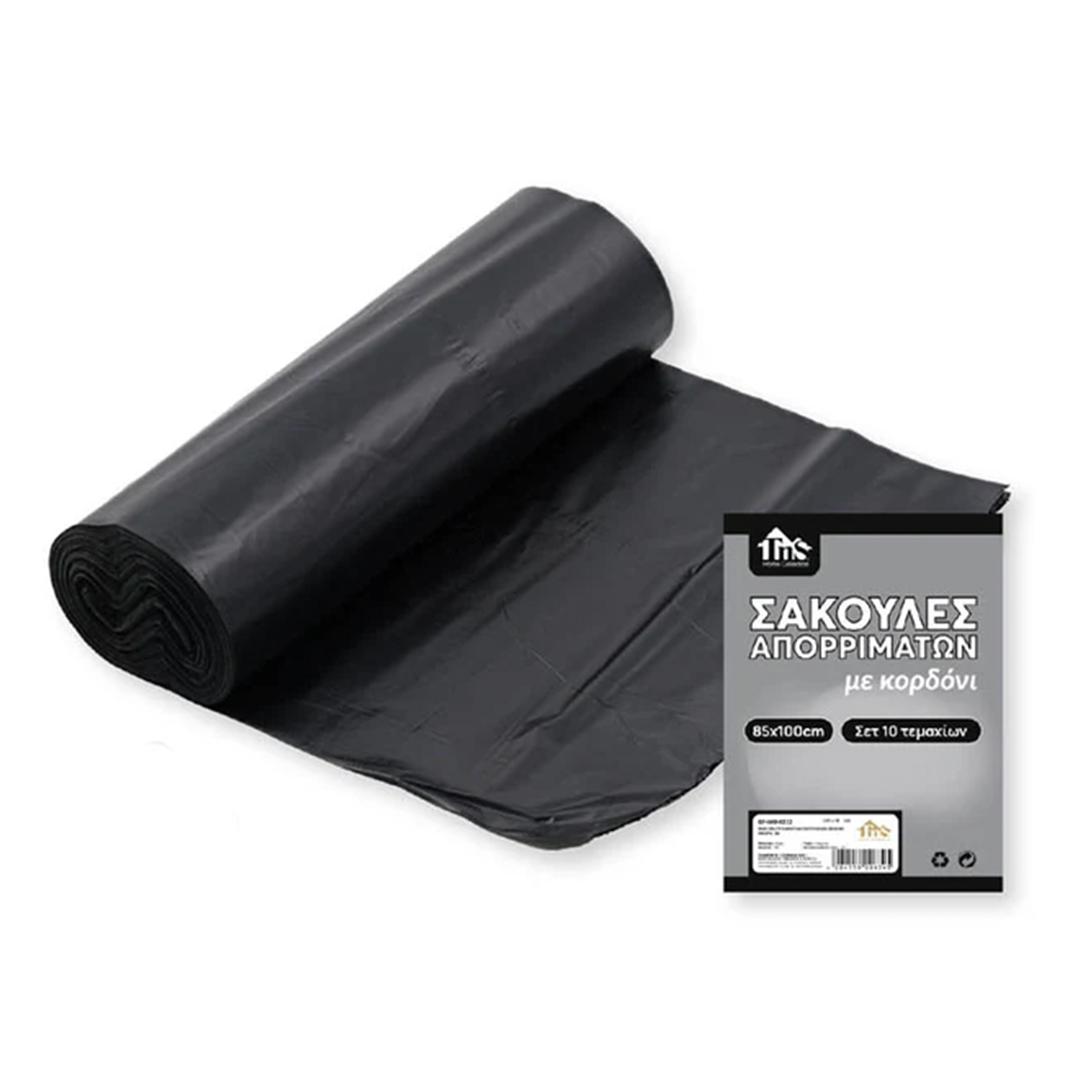 BAG/DR/ST ΣΑΚΟΥΛΑ ΣΚΟΥΠΙΔΙΩΝ 85Χ100 ΣΕΤ/10 ΜΑΥΡΟ 60